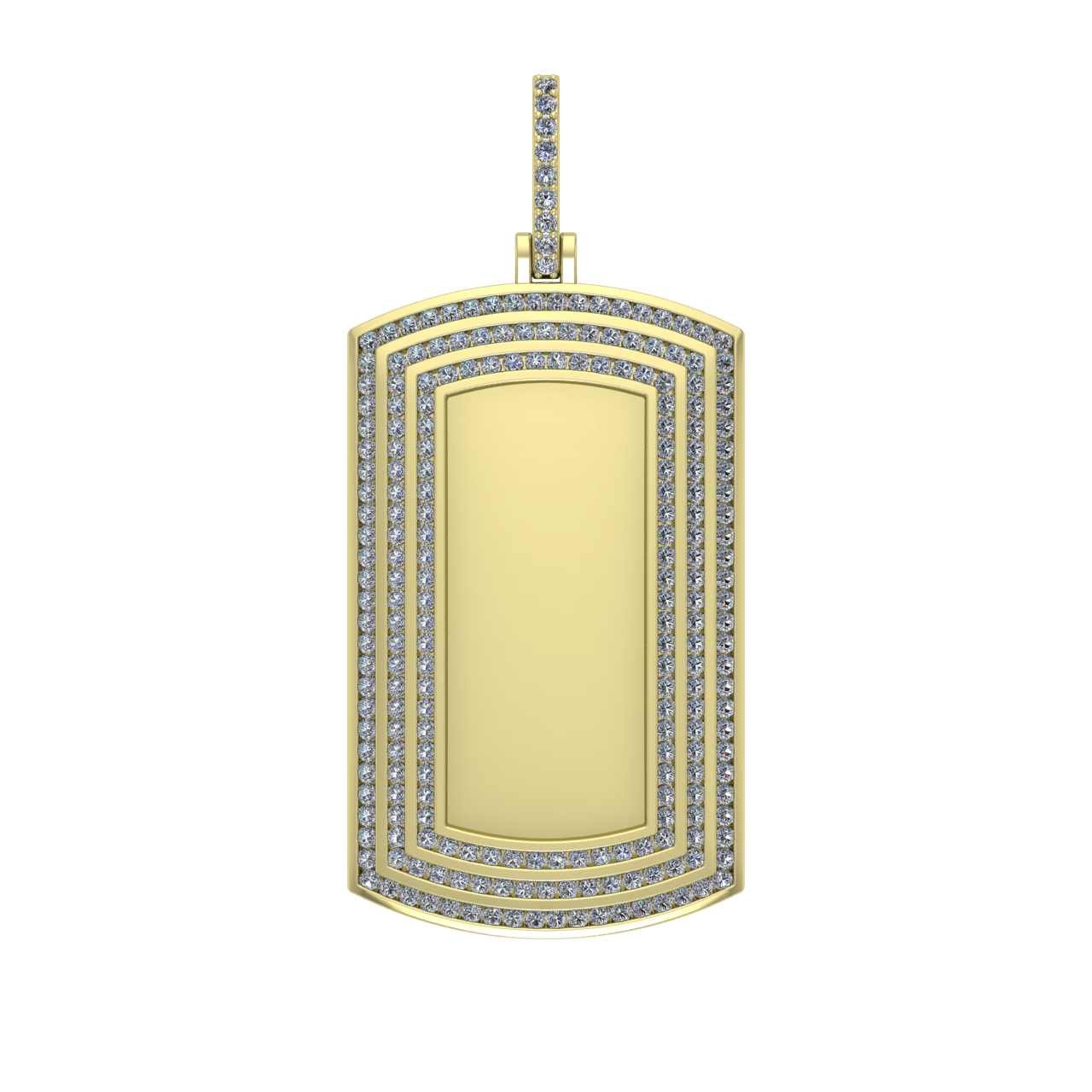 HIP-HOP DOG TAG DIAMONDS PENDANT